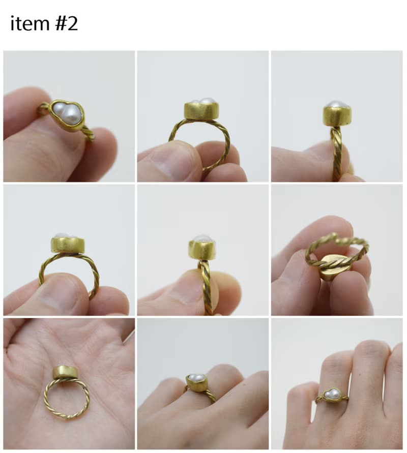 簡單小石系列-巴洛克珍珠‧黃銅戒指