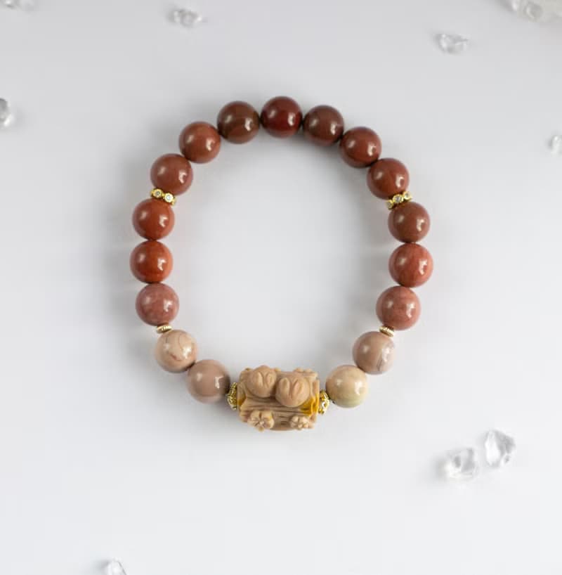 阿拉善瑪瑙兔子手環- 給祈願平安與好運的你- 幸福 希望 生命力