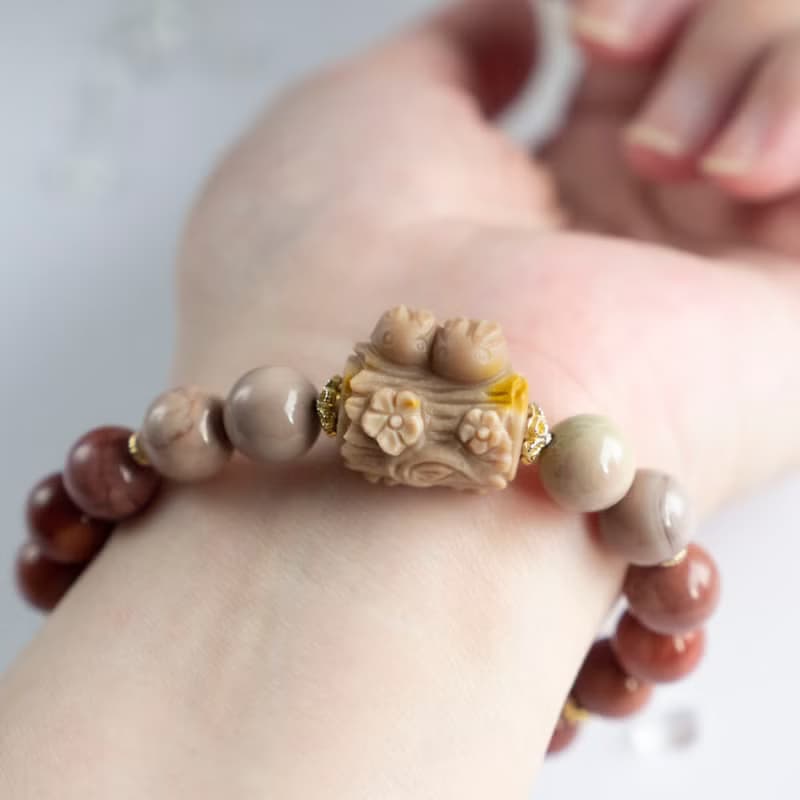 阿拉善瑪瑙兔子手環- 給祈願平安與好運的你- 幸福 希望 生命力