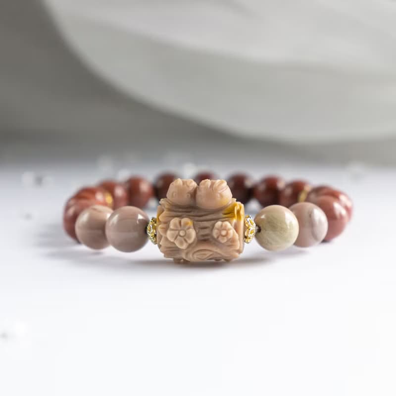 阿拉善瑪瑙兔子手環- 給祈願平安與好運的你- 幸福 希望 生命力