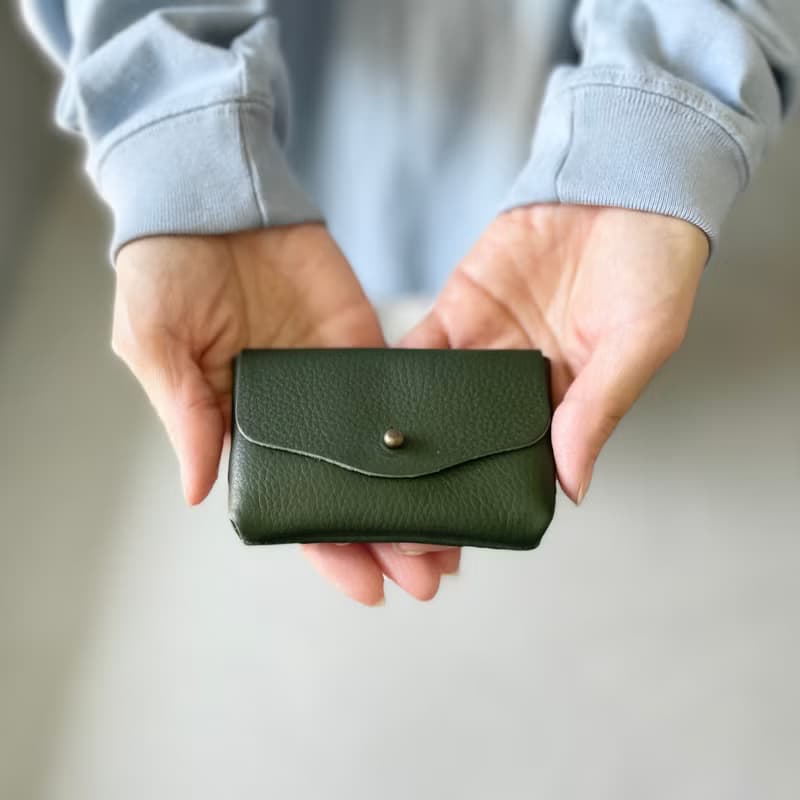 牛シュリンクレザーと牛床ベロアのコンパクト財布【7色】