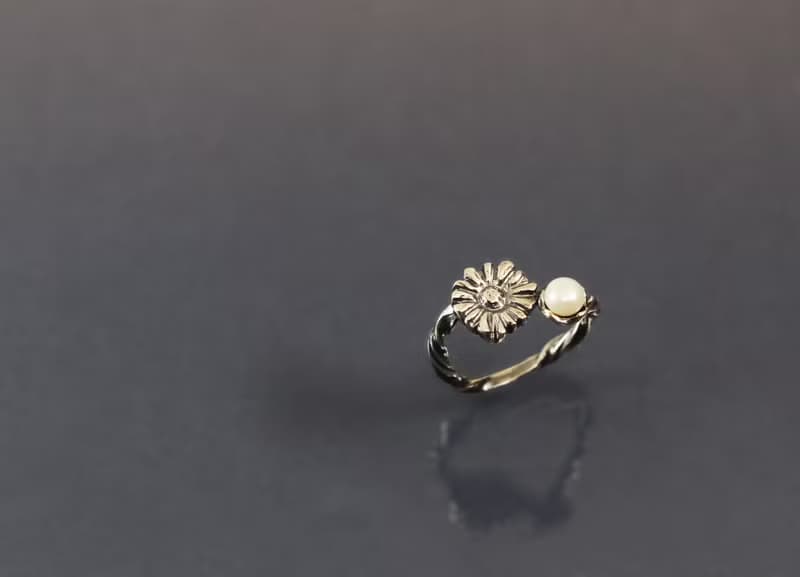 圖像系列-太陽花珍珠925銀戒