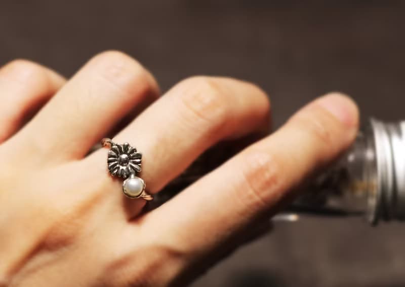 圖像系列-太陽花珍珠925銀戒