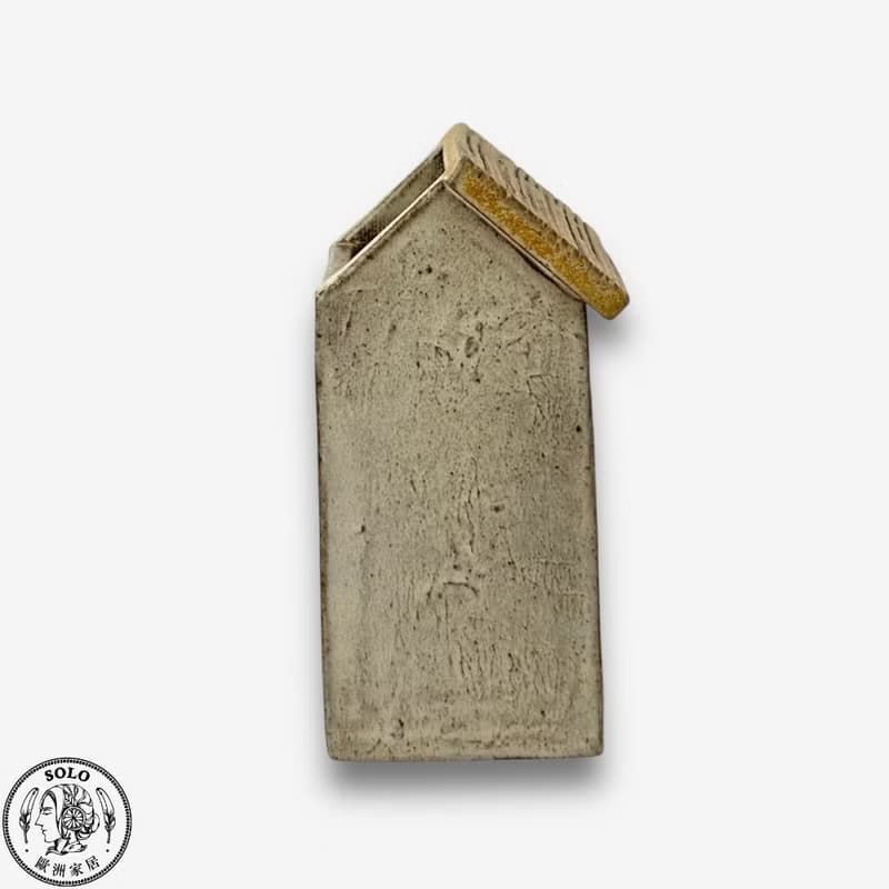SOLO歐洲家居-手工台灣陶 小房子小花器-白 12cm 花盆 擺件
