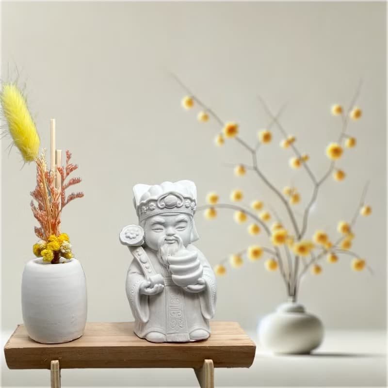 文青簡約風 淨念吉祥之財神爺/土地公 原木底座系列 香氛擴香