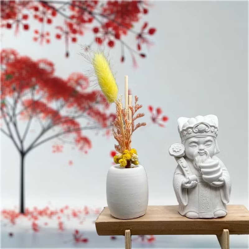 文青簡約風 淨念吉祥之財神爺/土地公 原木底座系列 香氛擴香
