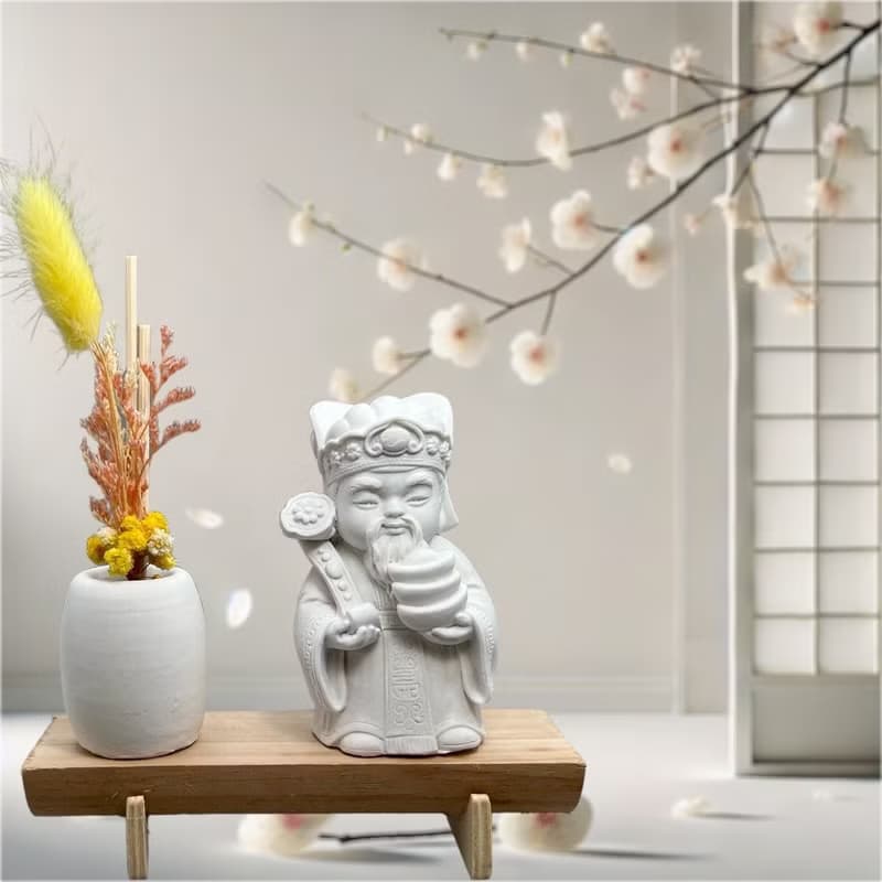 文青簡約風 淨念吉祥之財神爺/土地公 原木底座系列 香氛擴香