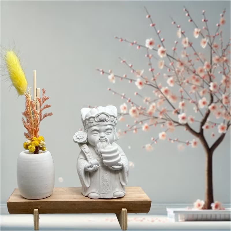 文青簡約風 淨念吉祥之財神爺/土地公 原木底座系列 香氛擴香