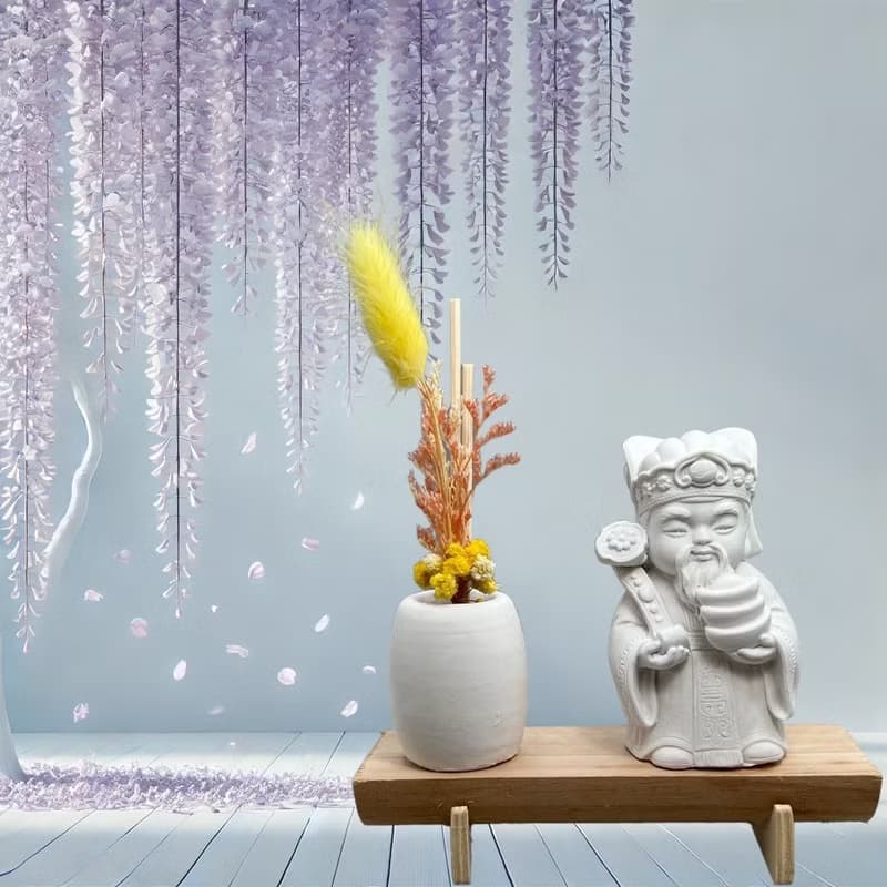 文青簡約風 淨念吉祥之財神爺/土地公 原木底座系列 香氛擴香