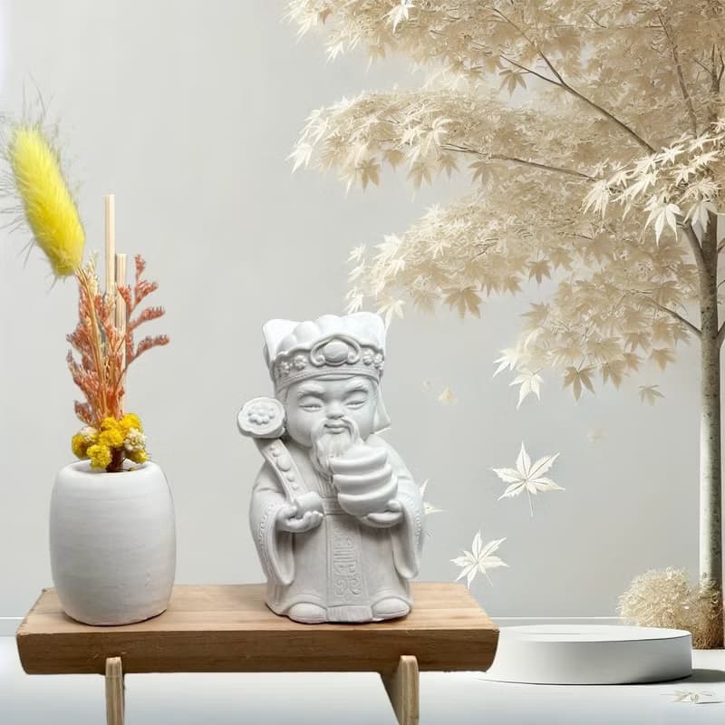 文青簡約風 淨念吉祥之財神爺/土地公 原木底座系列 香氛擴香