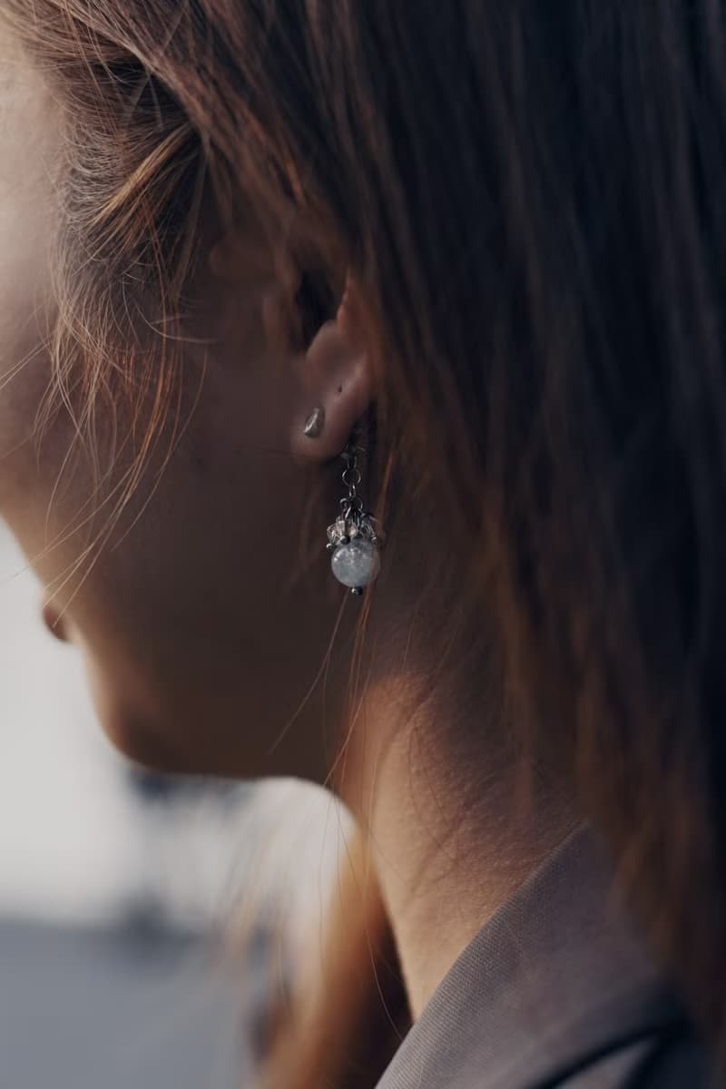 海之石 | 小石子 + 海藍寶墜飾 耳針款成對組合