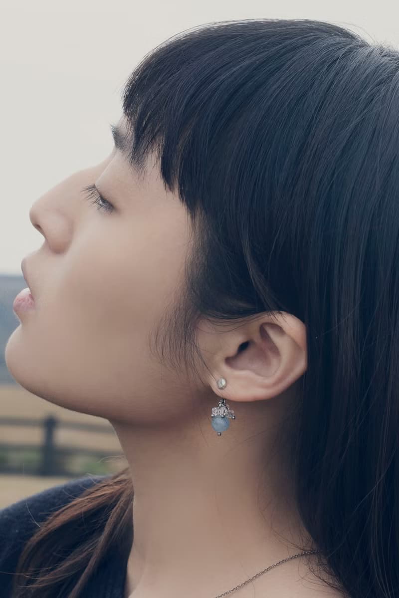 海之石 | 小石子 + 海藍寶墜飾 耳針款成對組合