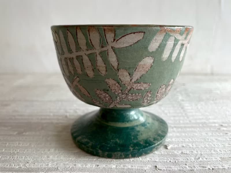 葉串冰淇淋高腳杯冰品碗_陶瓷餐碗