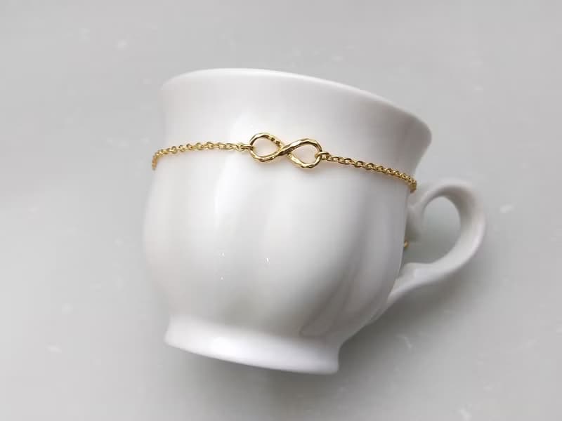 銅鍍18K金 無限符號 細鍊手環 手鍊
