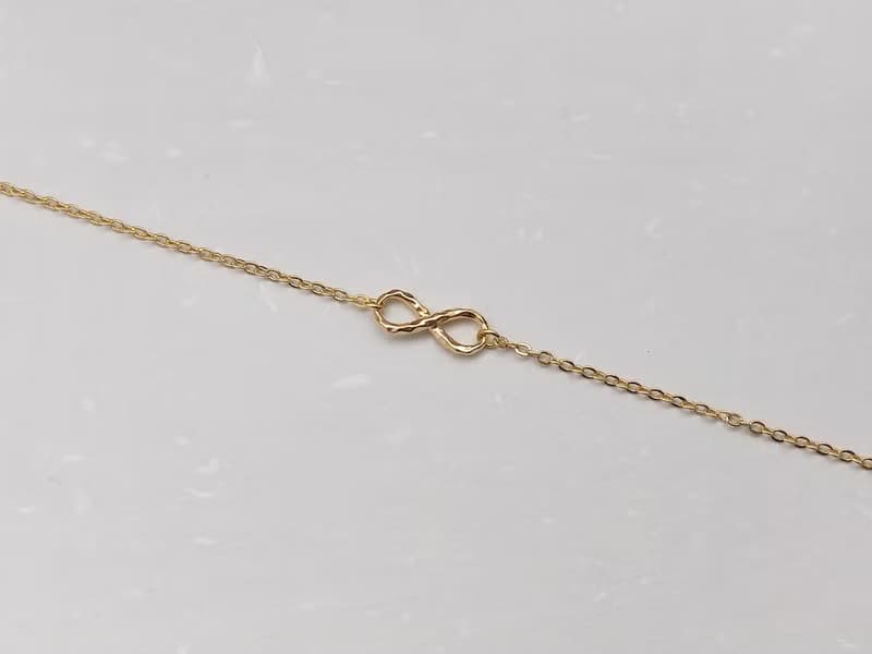 銅鍍18K金 無限符號 細鍊手環 手鍊