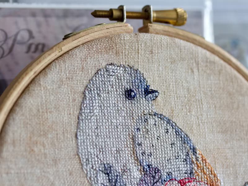 【數位】Moonlight Bird and Bouquet II PDF cross stitch pattern 鸟花十字绣