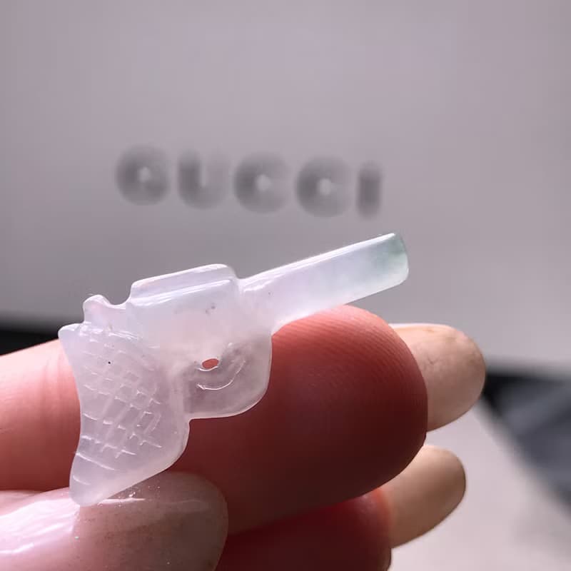 冰飄花翡翠手槍 | 天然緬甸A貨翡翠 | 送禮