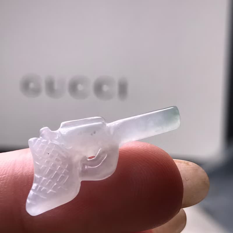 冰飄花翡翠手槍 | 天然緬甸A貨翡翠 | 送禮