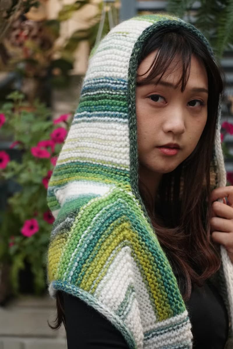 【誤入森林的你】手作毛線編織 連帽圍巾 毛帽 圍脖