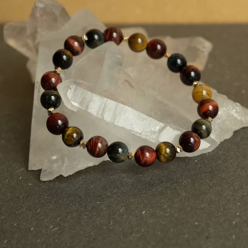 彩虎眼石 紅虎眼 黃虎眼 藍虎眼 黃藍虎眼丨天然礦石水晶手鍊手串