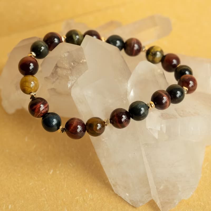 彩虎眼石 紅虎眼 黃虎眼 藍虎眼 黃藍虎眼丨天然礦石水晶手鍊手串