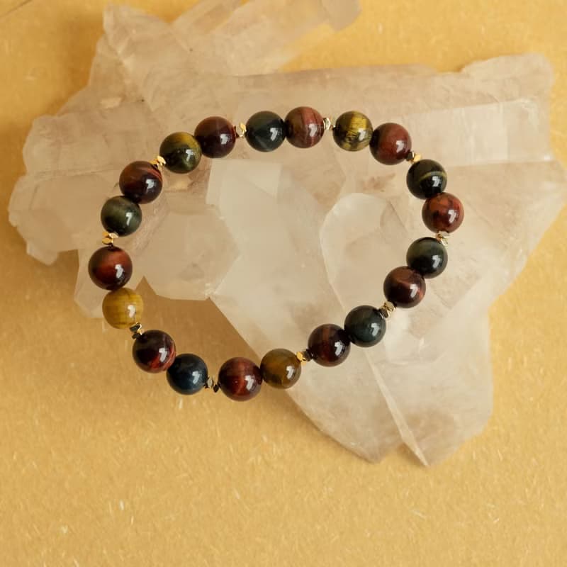 彩虎眼石 紅虎眼 黃虎眼 藍虎眼 黃藍虎眼丨天然礦石水晶手鍊手串