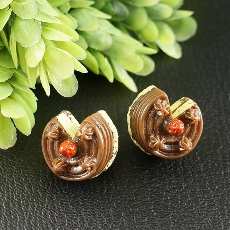 Chocolate Cake Studs Kawaii Food Dessert Stainless Steel Stud Earrings Jewelry