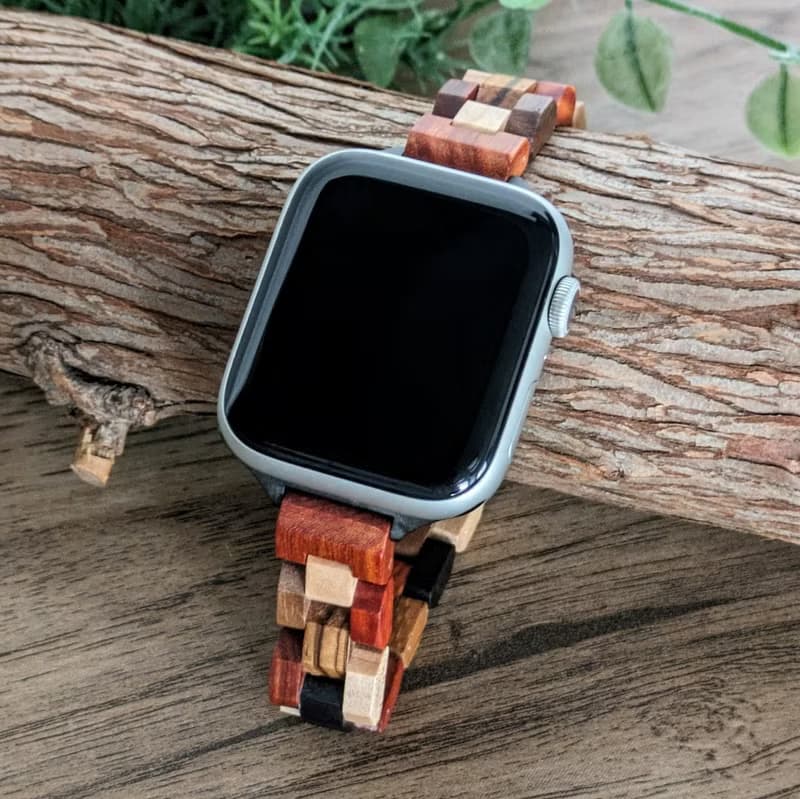 【木製バンド】EINBAND AppleWatch アップルウォッチ 天然木バンド 木のベルト 14mm【ミックスウッド】