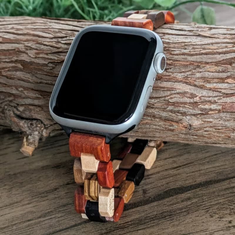 【木製バンド】EINBAND AppleWatch アップルウォッチ 天然木バンド 木のベルト 14mm【ミックスウッド】
