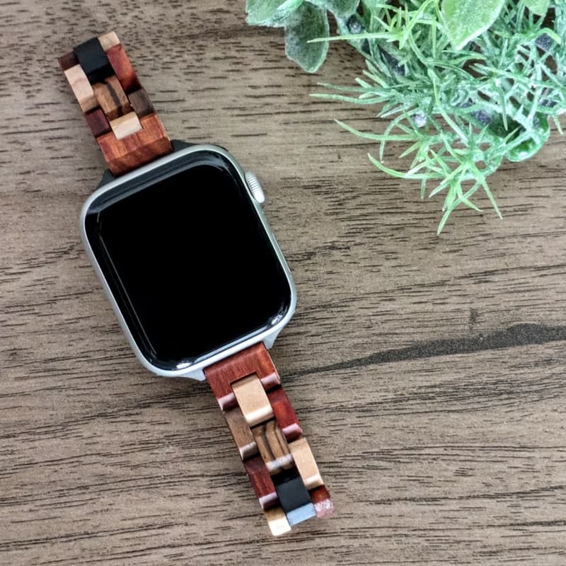 【木製バンド】EINBAND AppleWatch アップルウォッチ 天然木バンド 木のベルト 14mm【ミックスウッド】