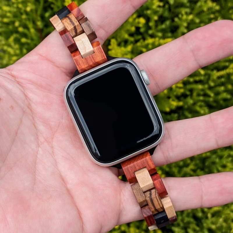 【木製バンド】EINBAND AppleWatch アップルウォッチ 天然木バンド 木のベルト 14mm【ミックスウッド】