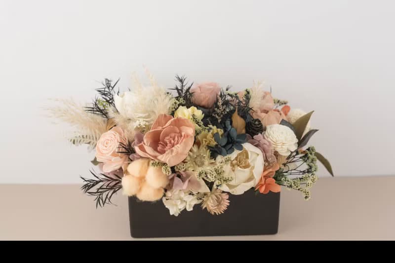 歐式森林永生盆花 永生玫瑰花 乾燥花 開幕盆花 祝賀花禮 紀念日