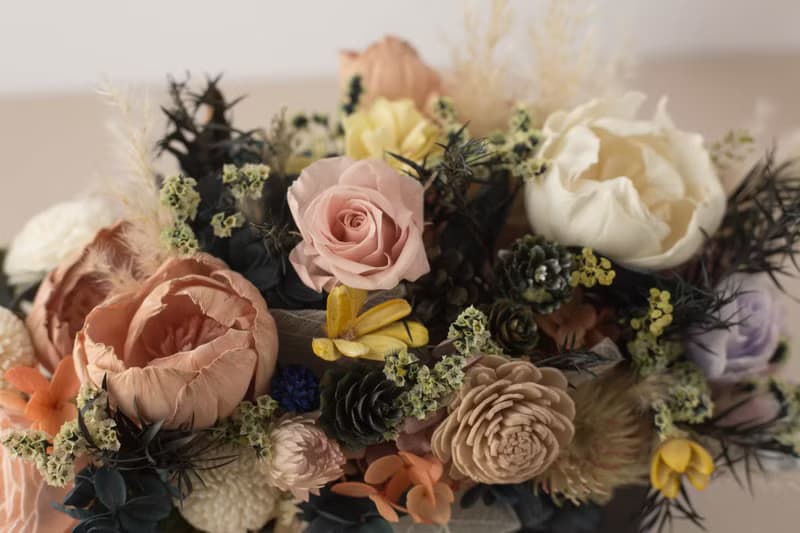 歐式森林永生盆花 永生玫瑰花 乾燥花 開幕盆花 祝賀花禮 紀念日