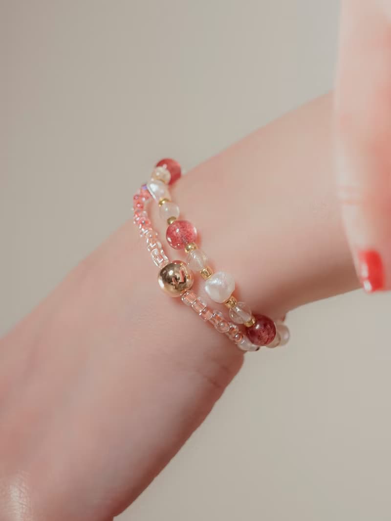 FLOAT - 石榴蘇打 * 珍珠 草莓晶 耳環 手環 戒指