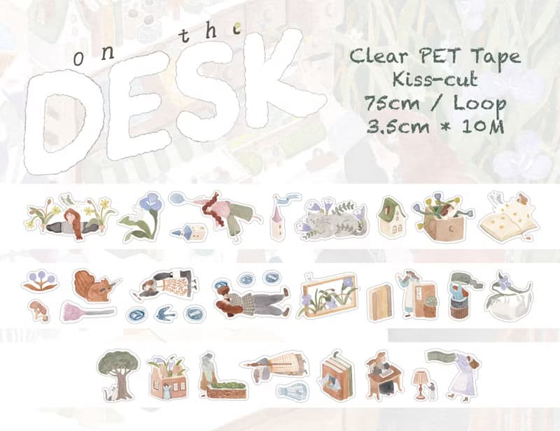 on the DESK 亮面PET膠帶 割型 紙膠帶 Ivy Snow