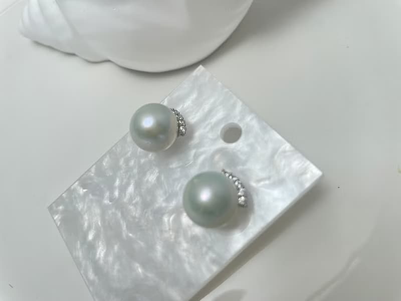 睫毛款 天然淡水珍珠 大珍珠 純銀耳釘 古典主義 重工