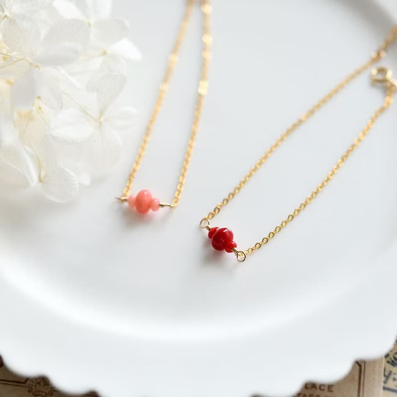 運気を上げる　コーラル ピンクサンゴのブレスレット 3月の誕生石