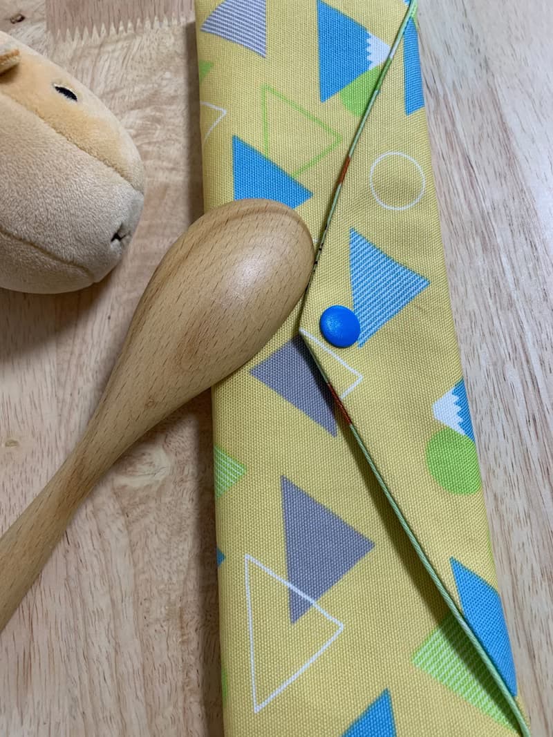 文青風環保純棉筷袋 真愛拼圖 舒爽黃 日本 潮物 收纳 手作餐具