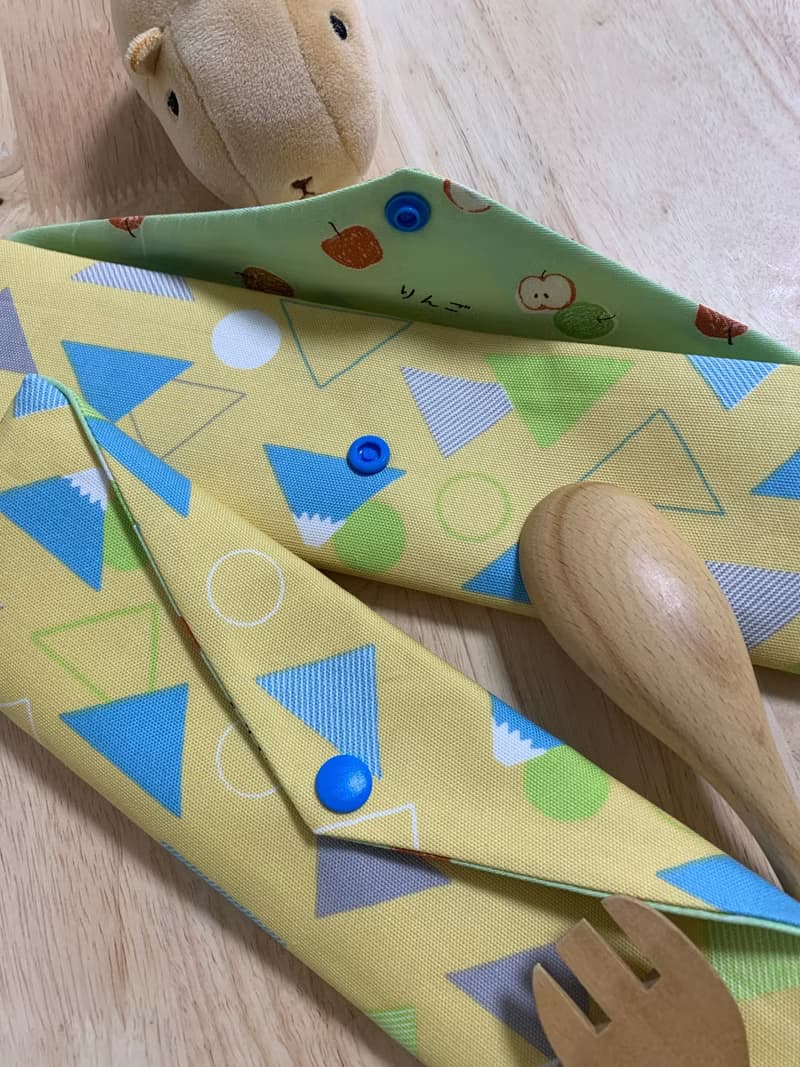 文青風環保純棉筷袋 真愛拼圖 舒爽黃 日本 潮物 收纳 手作餐具