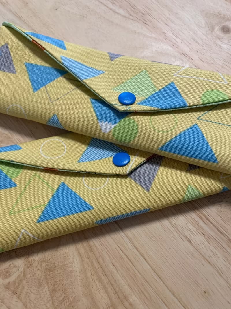 文青風環保純棉筷袋 真愛拼圖 舒爽黃 日本 潮物 收纳 手作餐具