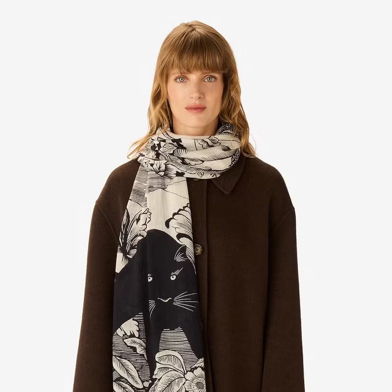 【INOUI EDITIONS】PANTHERE 羊毛圍巾55 - 白