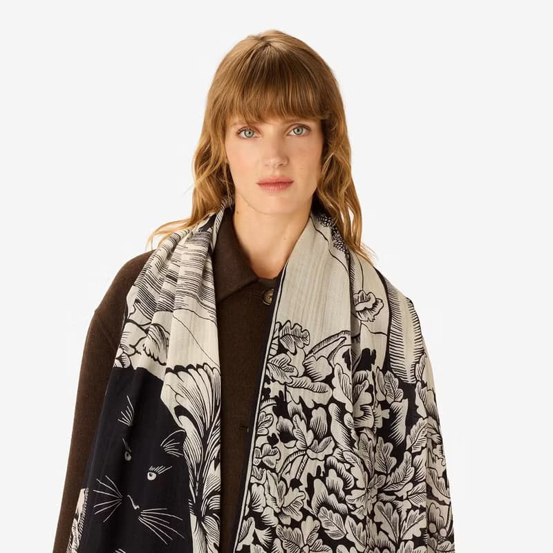 【INOUI EDITIONS】PANTHERE 羊毛圍巾55 - 白