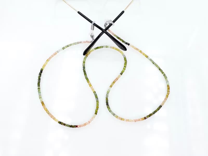 寶麗金珠寶-天然黃綠碧璽口罩鍊(眼鏡鍊)