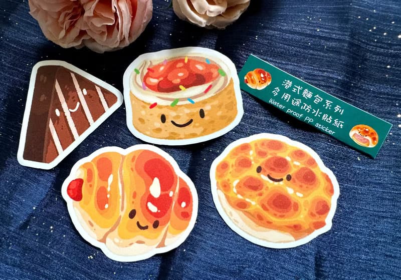 港式麵包系列 多用途防水行李貼紙 - 朱古力三角蛋糕