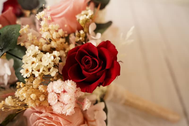 【竒植花物】經典浪漫永生乾燥捧花 求婚花束 情人節 新娘捧花