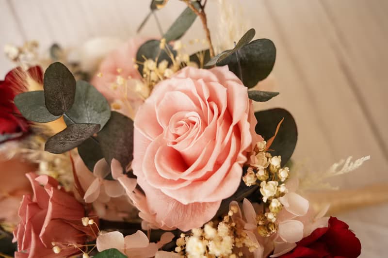 【竒植花物】經典浪漫永生乾燥捧花 求婚花束 情人節 新娘捧花