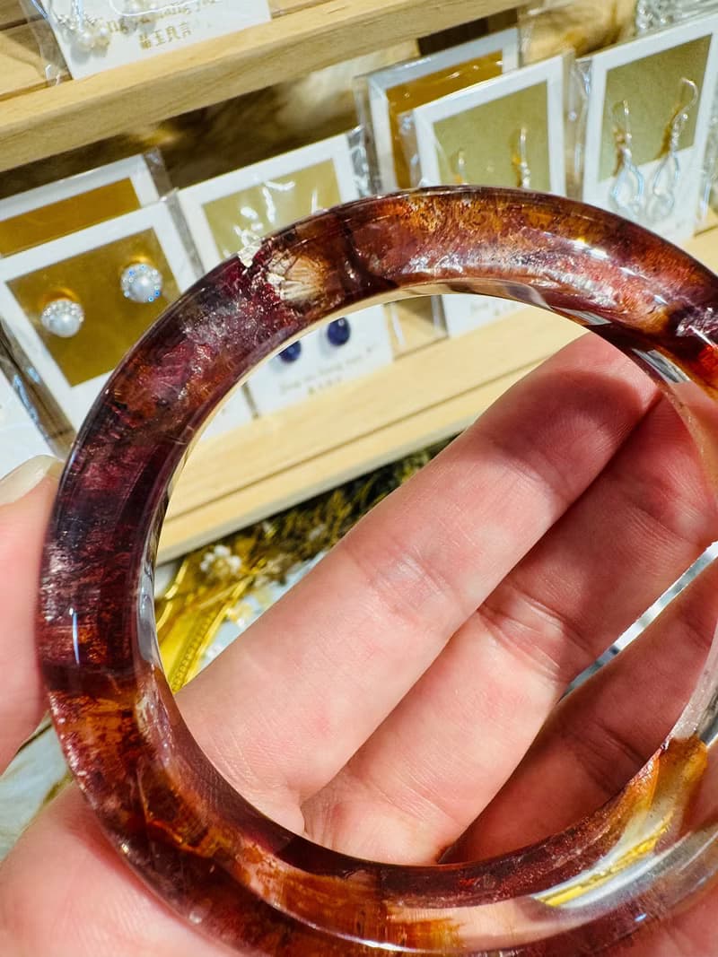 畢業級高冰體膠花水晶手鐲59圈口開運招財辟邪擋煞淨化趨吉人緣