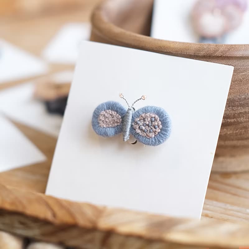 手工DIY法式刺繡優雅花朵胸針資料包送閨蜜和長輩禮物