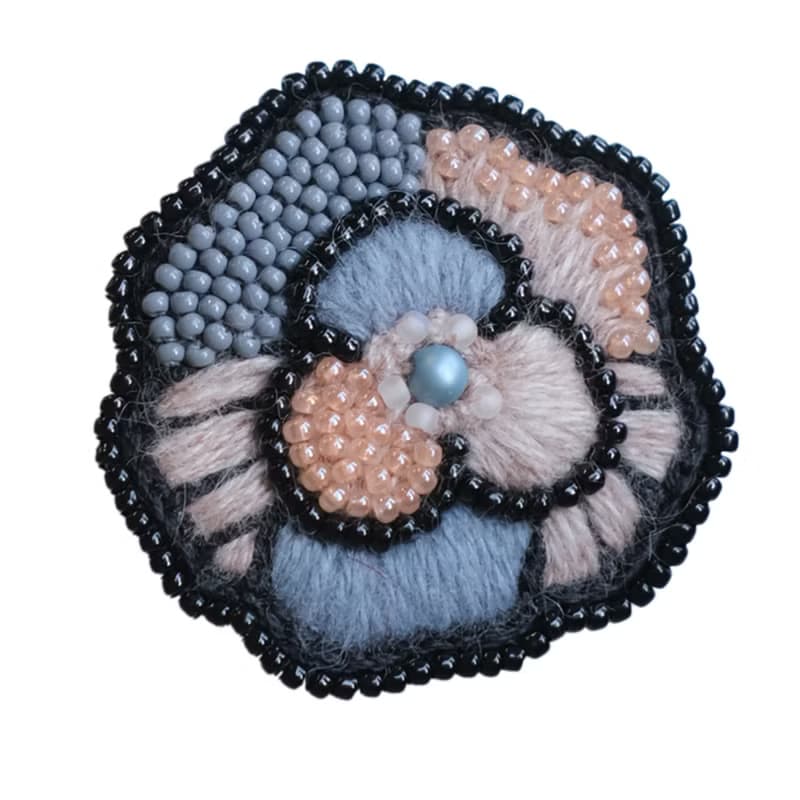 手工DIY法式刺繡優雅花朵胸針資料包送閨蜜和長輩禮物