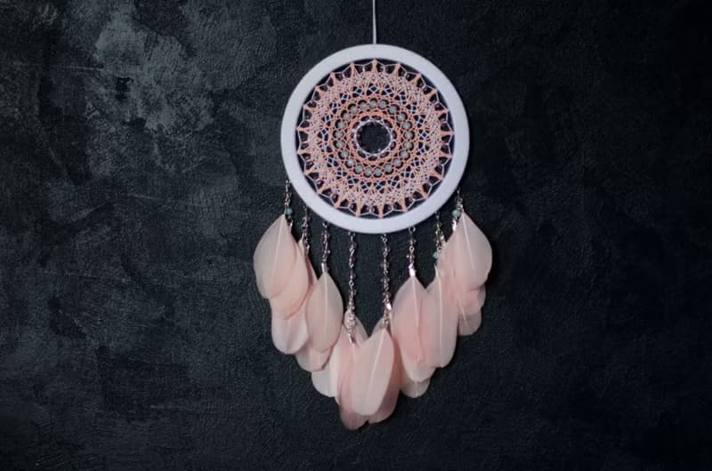 Pink dream catcher for girl | Pink nursery dream catcher | ตาข่ายดักฝันสีชมพู